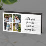 4 Photos Collage Print Black/White Script Memory Wooden Box Sign