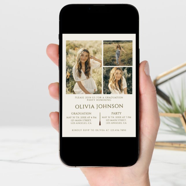 4 Photos Graduation Party Announcement  (Front Digital)