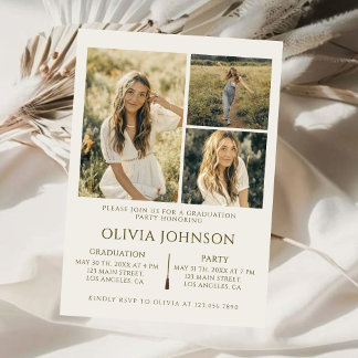 4 Photos Graduation Party Announcement 