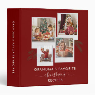 4 Photos Grandma Christmas Holidays Recipes 3 Ring Binder