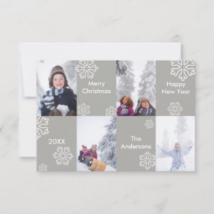 4 Photos Gray Background - 3x5 Christmas Card