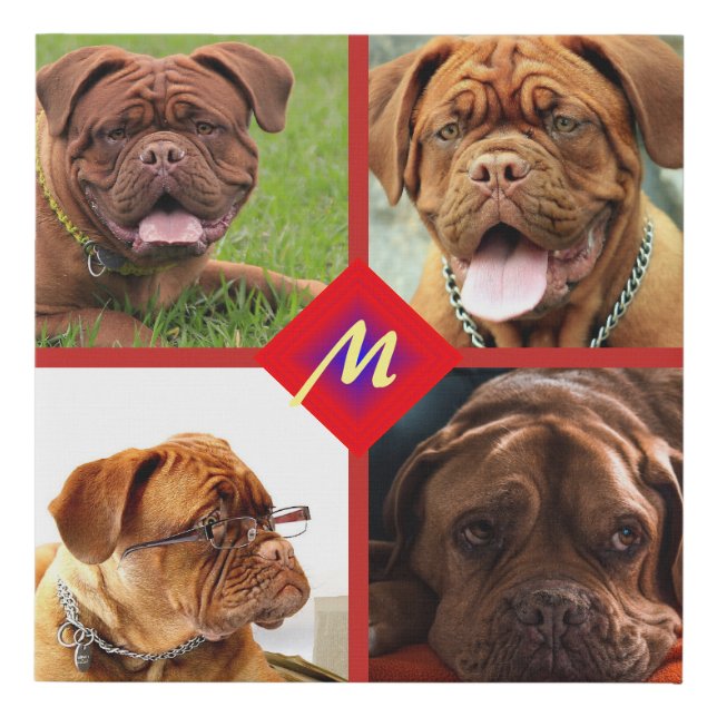 4 Picture Family Photo ✨  Collage Custom  Faux Canvas Print (Front)
