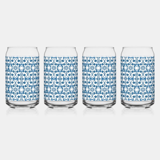 4 Piece Glass Set | Bohemian Blues (Front)