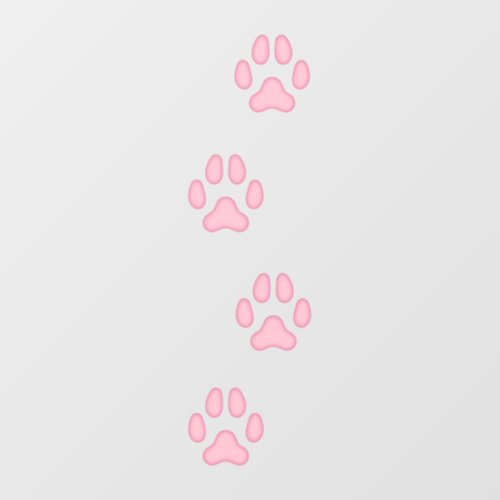 4 Pink Large Dog Paw Prints Canine Tracks Floor Decals