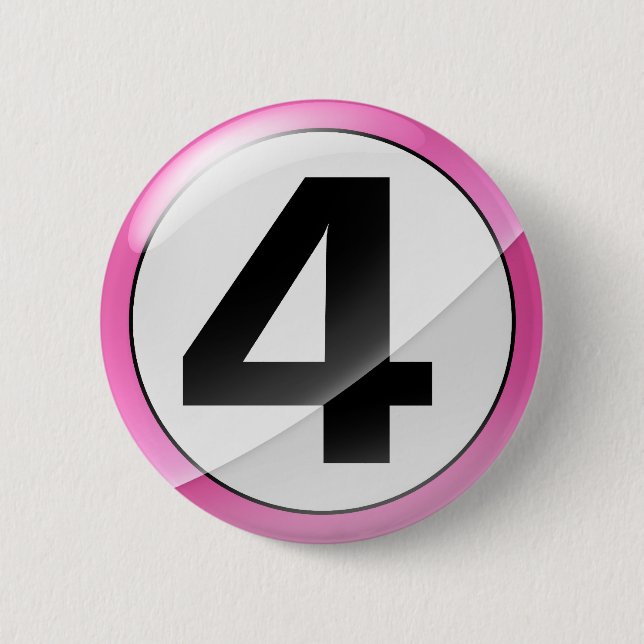 4 pink pinback button (Front)
