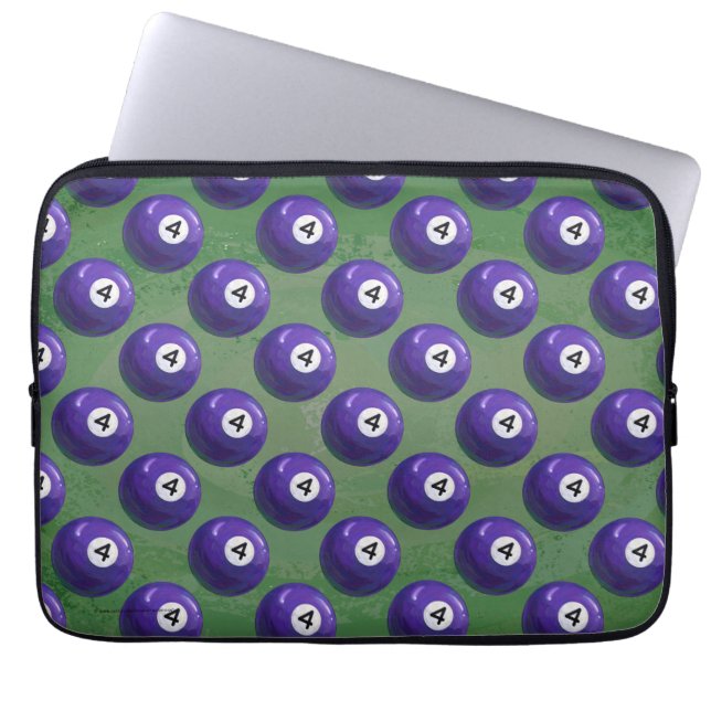 4 Pool Ball Pattern Laptop Sleeve (Front)