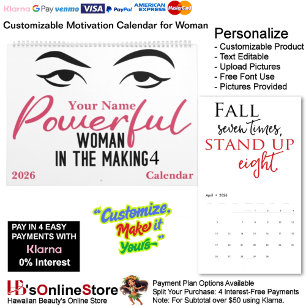 4 Powerful Woman in The Making Motivation Goals Calendar