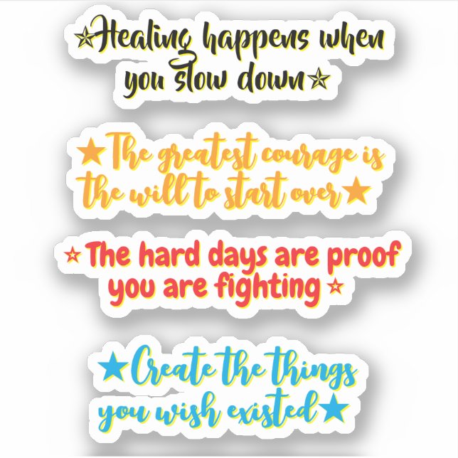 4 Recovery Quotes | Motivational & Inspirational Sticker (Front)