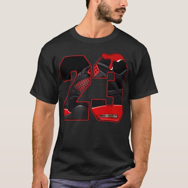 4 Red Thunder To Matching Number 23 Retro Red Thun T-Shirt (Front)