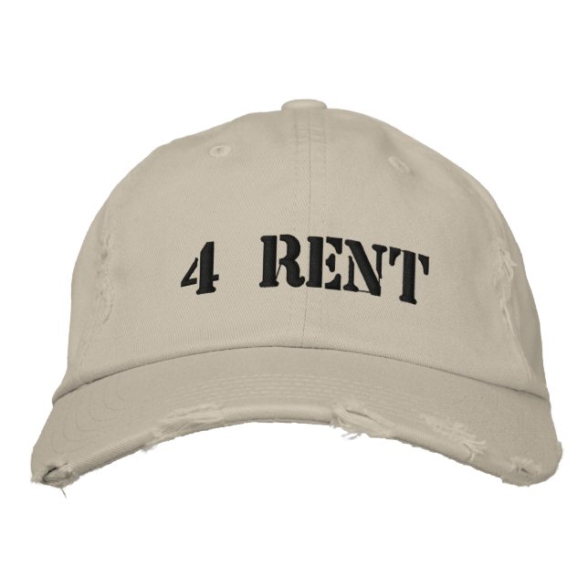 4 rent embroidered baseball cap (Front)