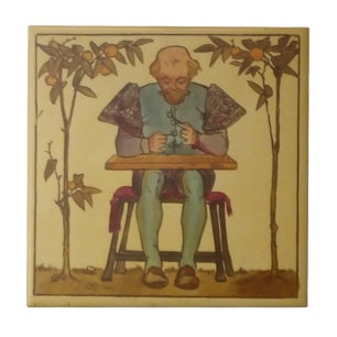 #4 Repro Copeland Medieval Minstrels Music Theme Ceramic Tile