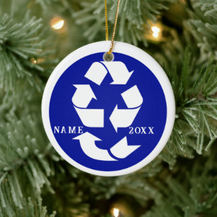 4 R's Recycle Symbol Photo Christmas Ceramic Ornament