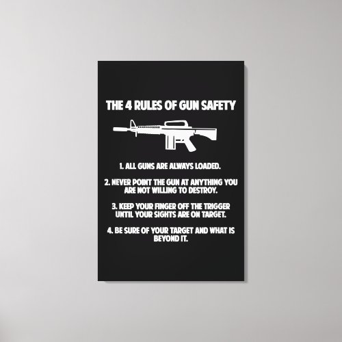 4 Rules of Gun Safety _ Well Regulated Militia 2nd Canvas Print