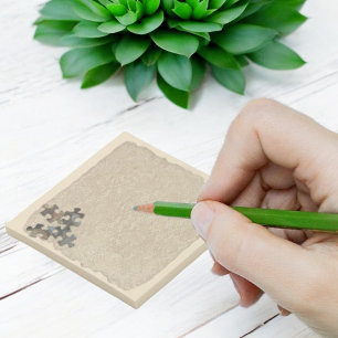4 Rustic  Earth Tone Puzzle Pieces Bottom Corner Post-it Notes