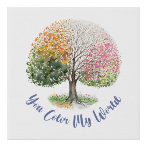 4 Season Tree Canvas with You Color My World