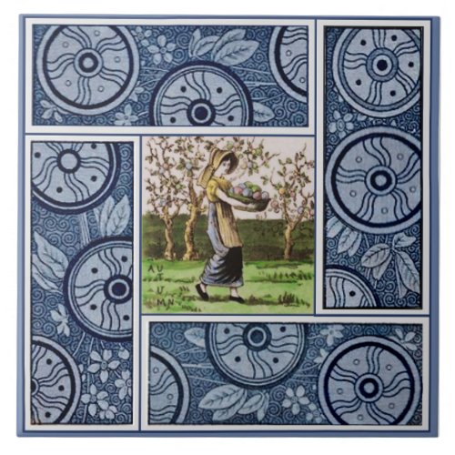 4 Seasons Autumn by Kate Greenaway for Boote Repro Ceramic Tile