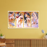 4 Seasons by Alphonse Mucha, Vintage Art Nouveau Canvas Print