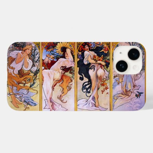 4 Seasons by Alphonse Mucha Vintage Art Nouveau Case_Mate iPhone 14 Case