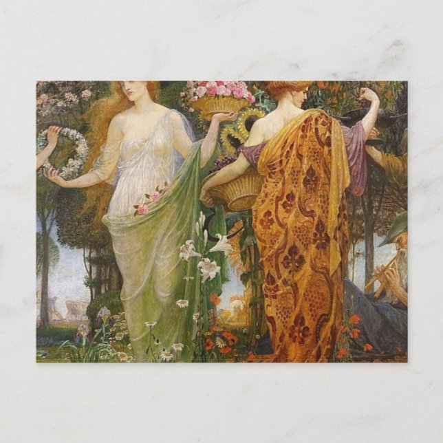4 Seasons By Walter Crane Postcard (Front)
