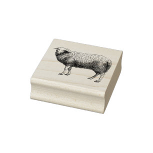4 sizes rubber stamp antique image Sheep