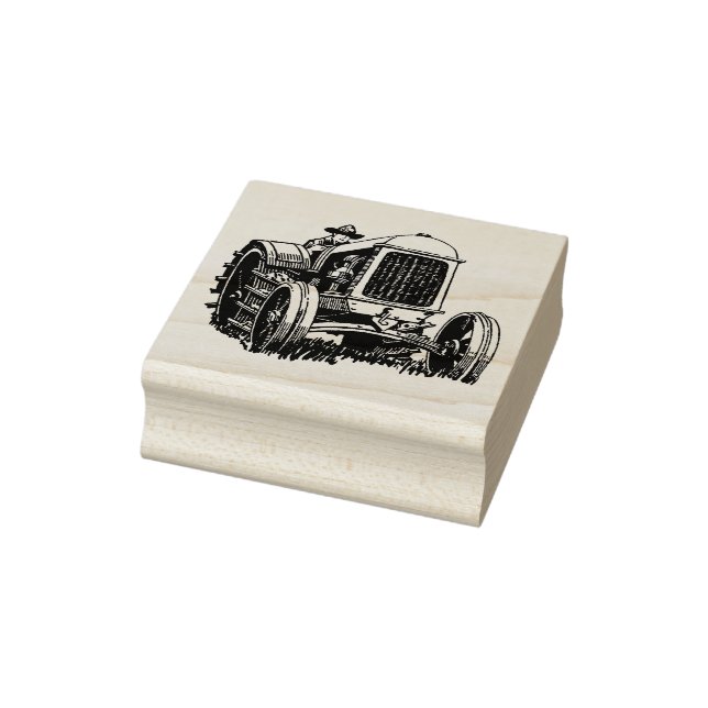 4 sizes rubber stamp retro image Tractor (Stamp)
