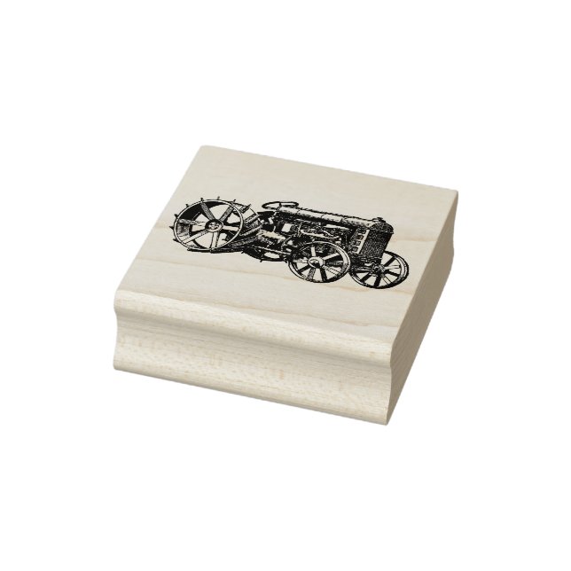 4 sizes rubber stamp retro image Tractor (Stamp)