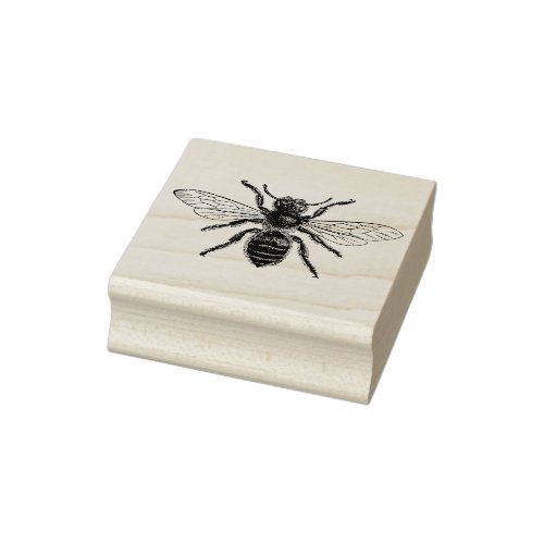 4 sizes rubber stamp with retro image Bee