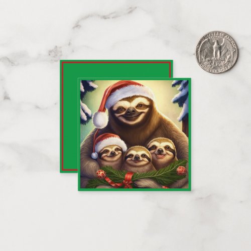 4 Sloths Family Holidays Note Card