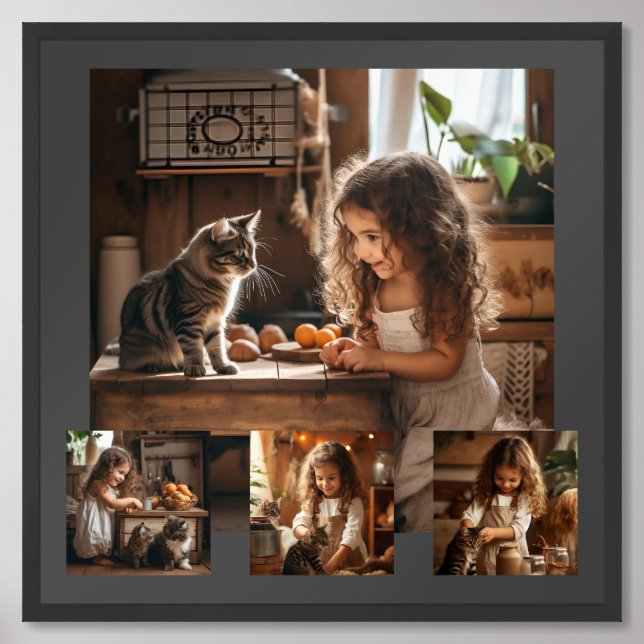 4 Square photo Image Framed Art (Framed Front)