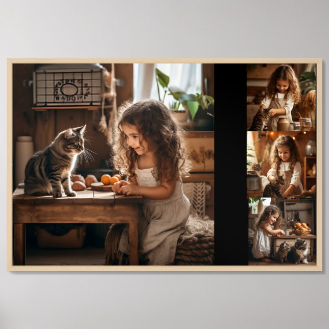 4 Square photo Image Framed Art (Framed Front)