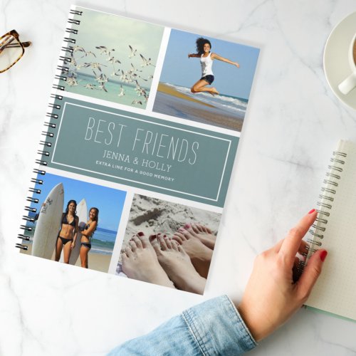 4 Square Pictures Collage Best Friends Keepsake Notebook