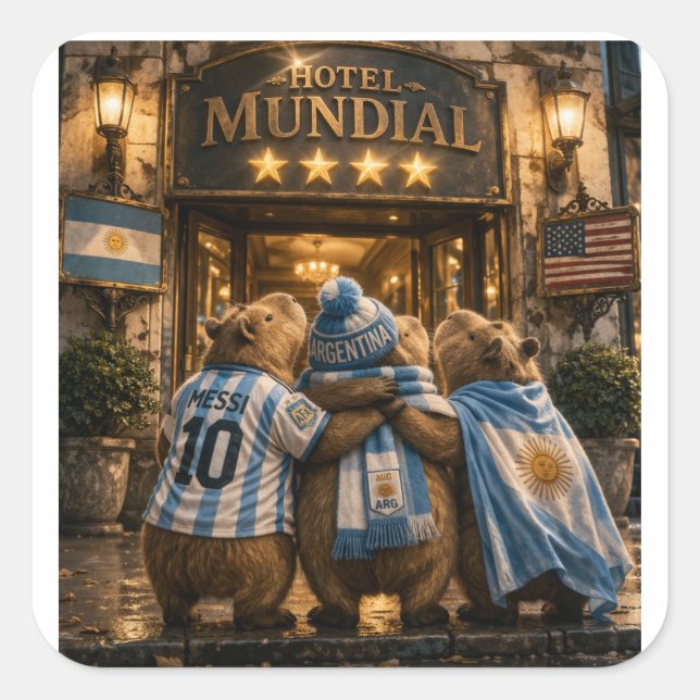 4-star Capibarras Hotel Square Sticker (Front)