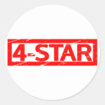4-star Stamp Classic Round Sticker