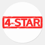 4-star Stamp Classic Round Sticker