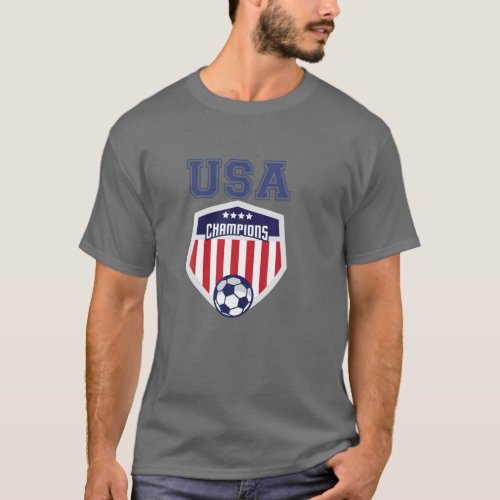 4 Stars USA Champions Flag Football Team Play Game T_Shirt