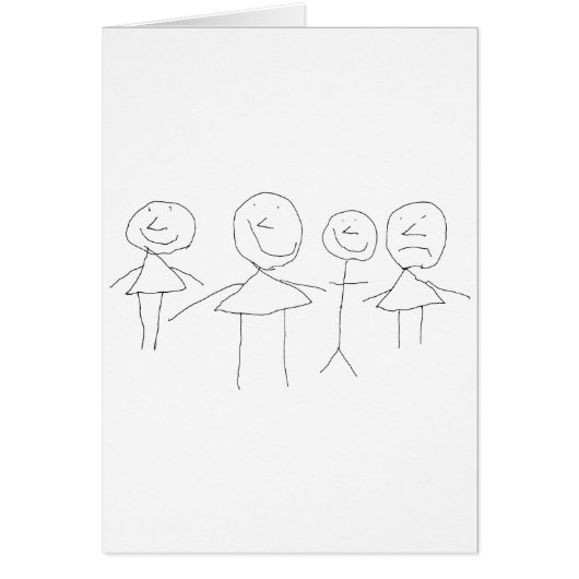 4 Stick Figures Cards (Front)