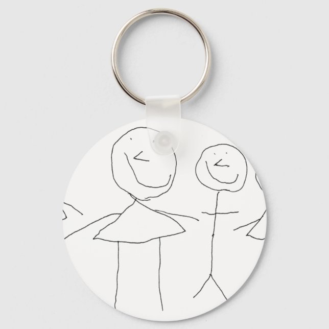 4 Stick Figures Keychain (Front)