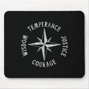 4 Stoic Virtues Temperance Justice Courage Wisdom  Mouse Pad