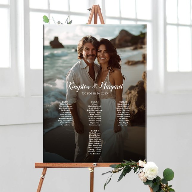 4 tables elegant photo wedding seating chart (Creator Uploaded)