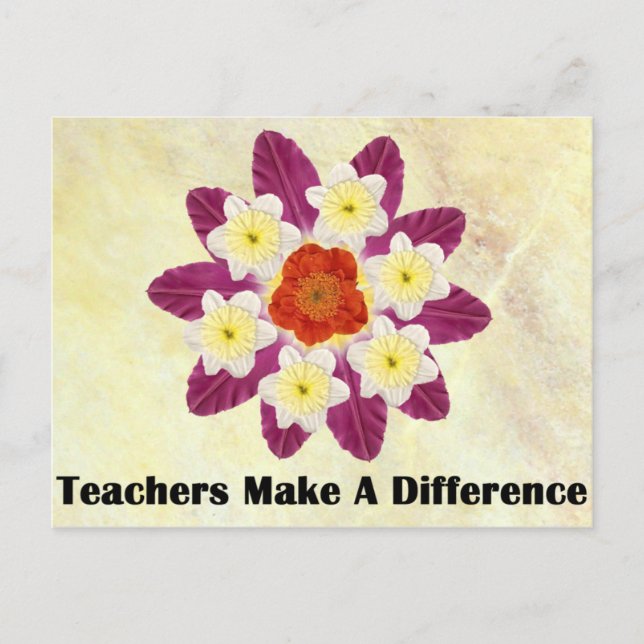 4 Teachers Make A Difference Postcard (Front)