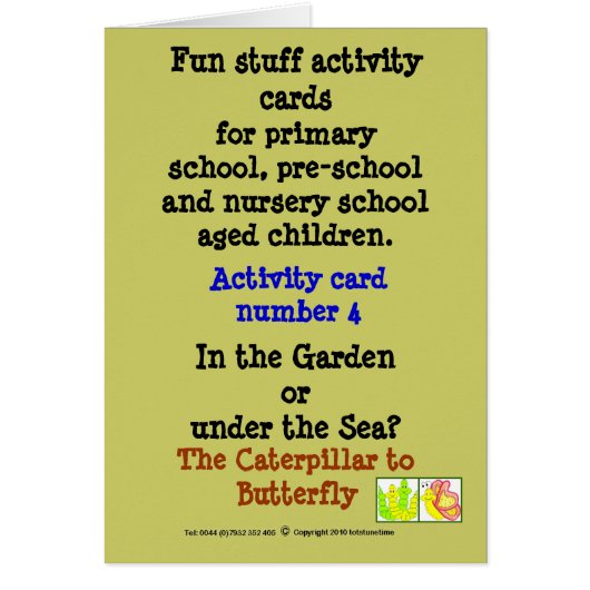 4 The caterpillar to butterfly Cards (Front)