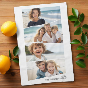 4 Uneven Photo Collage - Funky Quadrilateral Art Kitchen Towel
