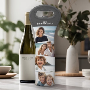 4 Uneven Photo Collage - Funky Quadrilateral Art Wine Bag