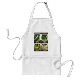 4 Vintage Seed Packet Label Art Vegetable Designs Adult Apron