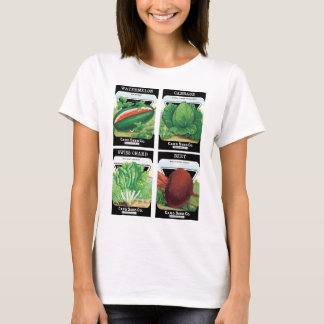 4 Vintage Seed Packet Label Art Vegetables Fruit T-Shirt