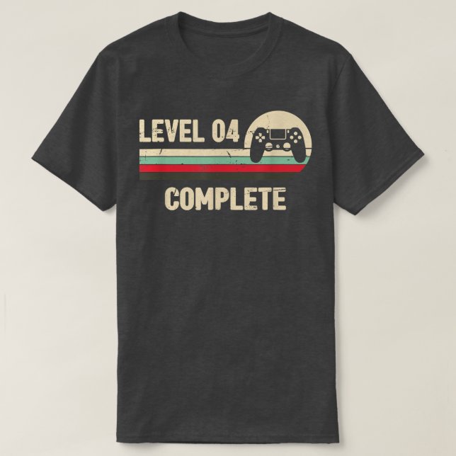 4 Wedding Anniversary For Couple  Level 4 Complete T-Shirt (Design Front)