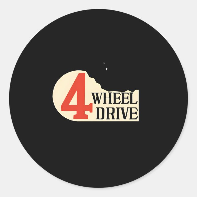 4 Wheel Drive Land Cruiser Classic Round Sticker (Front)