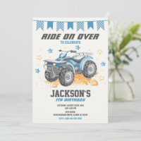 4 Wheeler Birthday Invitation / Quad Bike / ATV