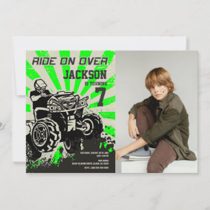 4 Wheeler Birthday Photo Invitation / Quad Bike