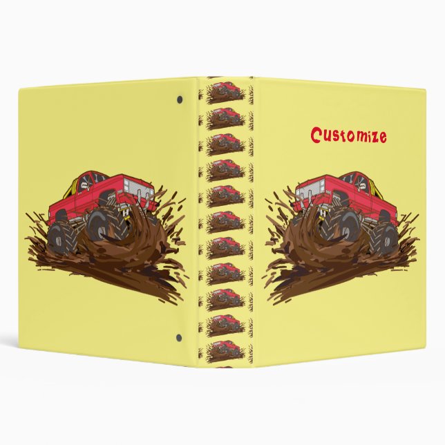 4-wheeler mud truck Thunder_Cove 3 Ring Binder (Background)